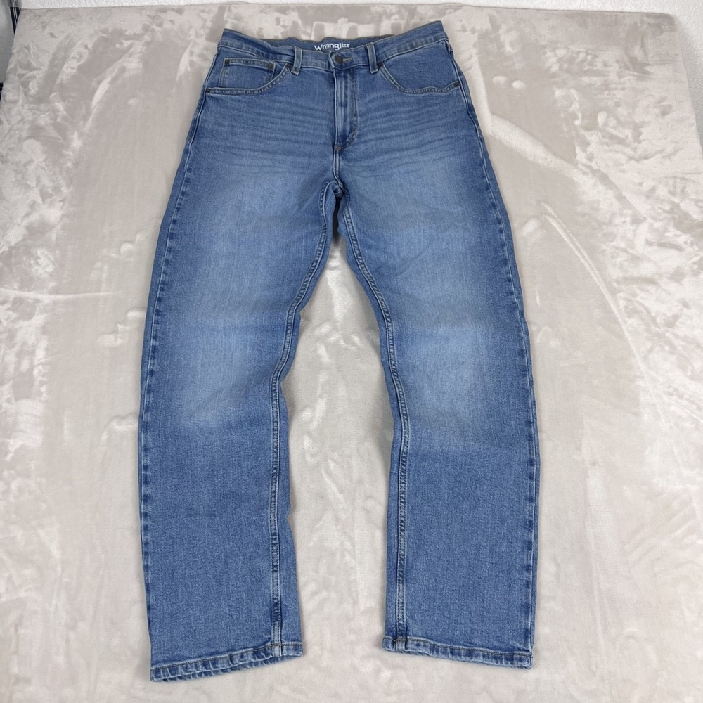 Wrangler Jeans Mens 32x32 Blue Denim Regular Fit Straight Work Western Cowboy